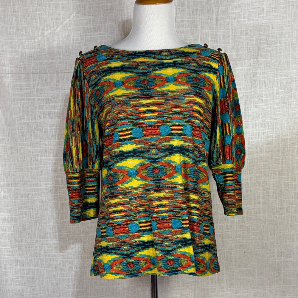 NWOT New Directions Petite super-vibrant knit boatneck shirt